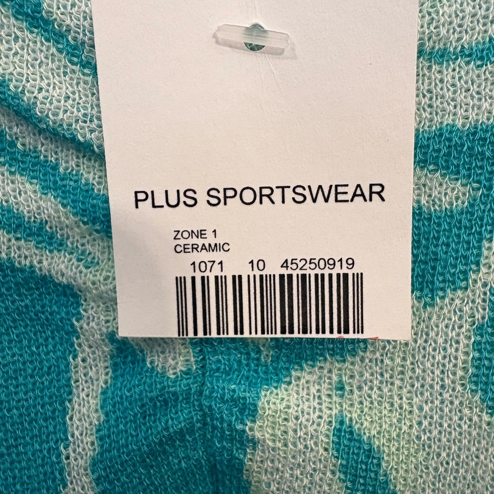 Cato Plus Size Tropical Leaf Knit Sweater‎ Women's 18/20W Teal White - Picture 5 of 5